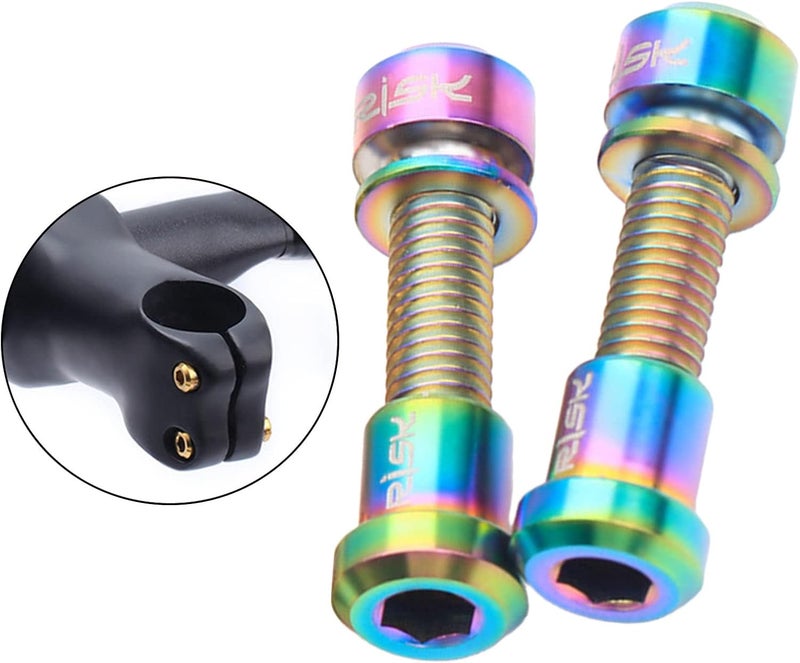 klarako Bike Stem Bolts M5 18mm Bicycle Stem Bolt Titanium Alloy Bolt Screws Bike Stem Bolts for Mountain Bicycle Stem Parts Bike Screws Accessories - Image 3