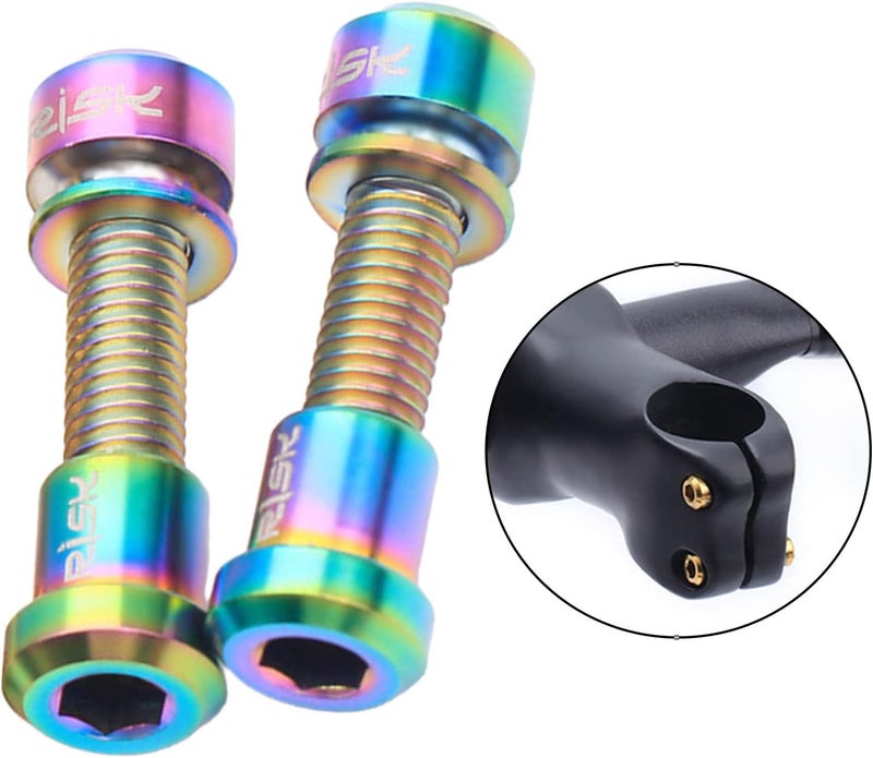 klarako Bike Stem Bolts M5 18mm Bicycle Stem Bolt Titanium Alloy Bolt Screws Bike Stem Bolts for Mountain Bicycle Stem Parts Bike Screws Accessories - Image 2