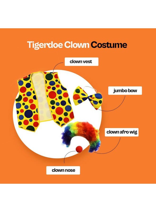 Tigerdoe Clown Costume - Clown Nose Clown Wig Bow Tie and Vest - 4 Pc Clown Dress Up Accessories - Image 3