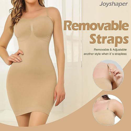 JOYSHAPER Strapless Shapewear Slip for Women Under Dress Full Slips Dress Tummy Control Camisole Body Shaper Seamless - Image 3