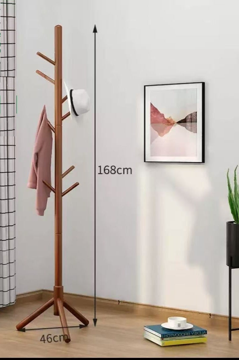 Simple solid wood coat rack indoor vertical hanger - Image 1