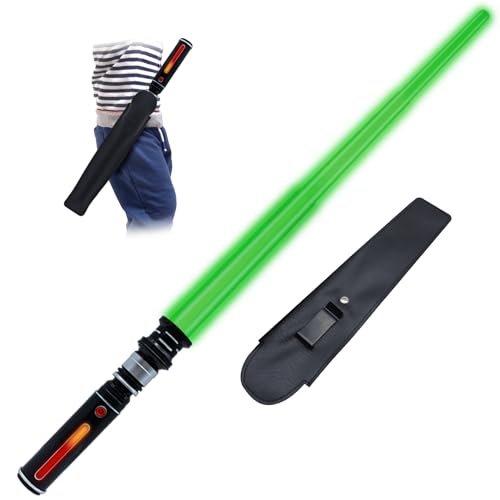 ANNDOFY Light Up Saber for Kids Green Light Swords with FX Sound Expandable Light Swords Set for Galaxy War Fighter Warriors Halloween Dress Up Parties with Belt Clip - Image 1