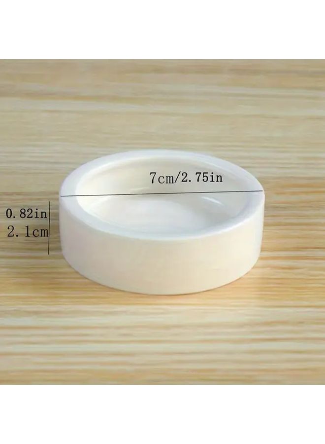 2 Pcs Ceramic Small Pet Bowls Durable Feeding and Water Dishes for Hamster Gerbil Rat Chinchilla Hedgehog Sugar Glider Orange White - Image 3