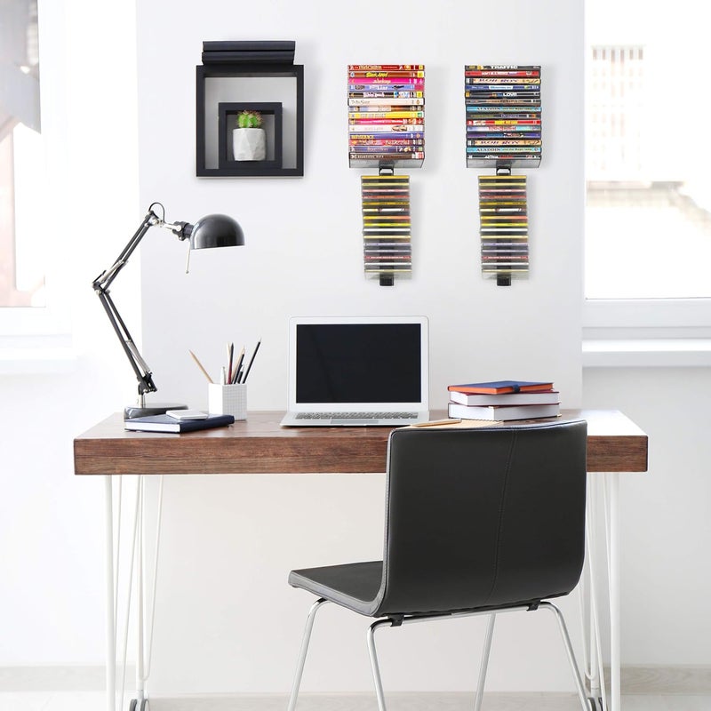 Atlantic Media Stix, Wall-Mount CD/DVD Media Storage Rack, 4-pack PN 62735674 in Black - Image 1