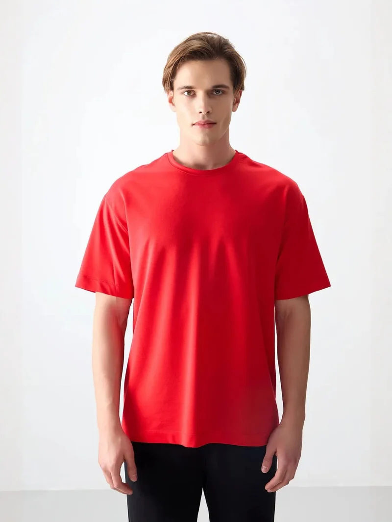 TOMMYLIFE TOMMY Oversized Cotton Blend Crew Neck T-Shirt