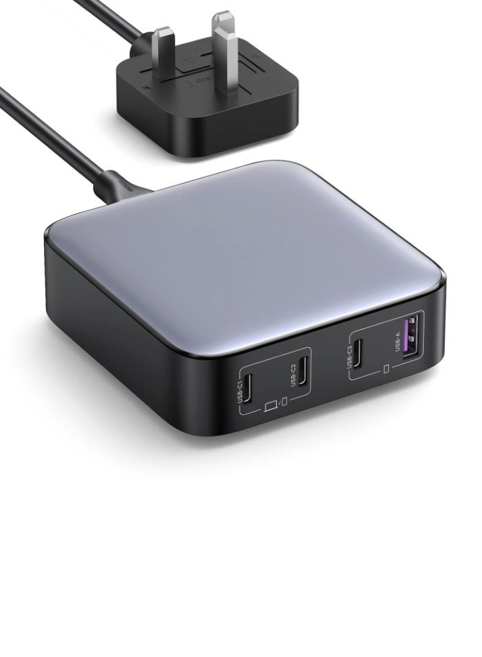 100W USB C Laptop Charger Desktop Wall Charger 4 Type C Ports UK Plug Power Adapter USB Charging Station for Desktops Laptops Smartphones - Image 1