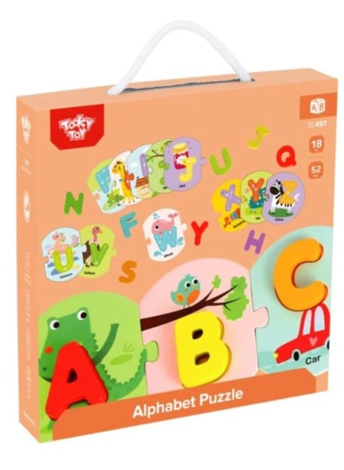 TOOKY TOY لعبة ألغاز الحروف الخشبية - Image 1