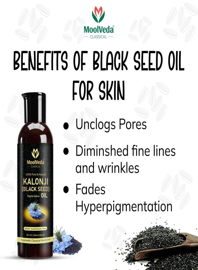 Moolveda Premium Cold Pressed Kalonji Oil - Virgin Grade - Black Seed Oil - Nigella Sativa - 100ml - Image 3