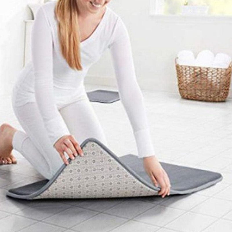 Gnanex Foam Absorbent Decorative Mats Rubber Back Runner Mat for Kitchen Bathroom Floors Non Slip Mats Rugs for Shower and Tub Floor Light Grey 80x50 Cm - Image 3