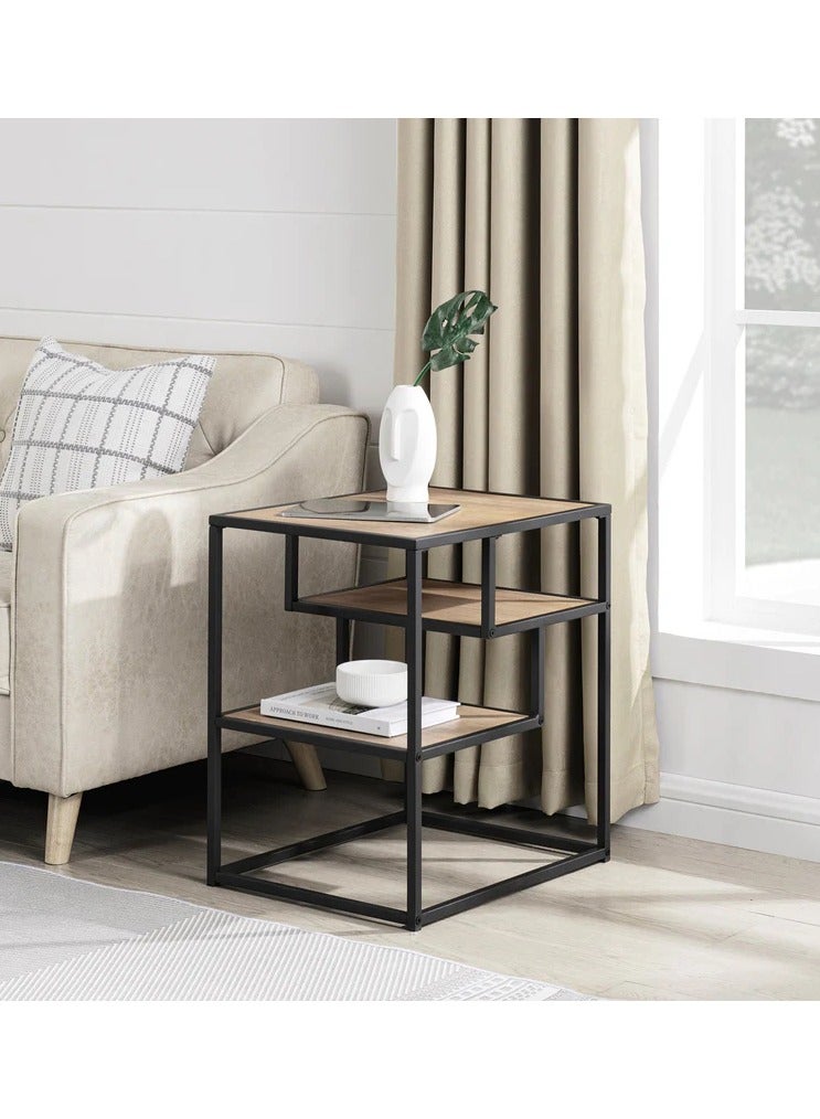 الماسة للأثاث المعدني  طاولة قهوة مودرن بتصميم معدني وخشب من Masa Furniture - عملية وأنيقة للمنازل العصرية - Image 1