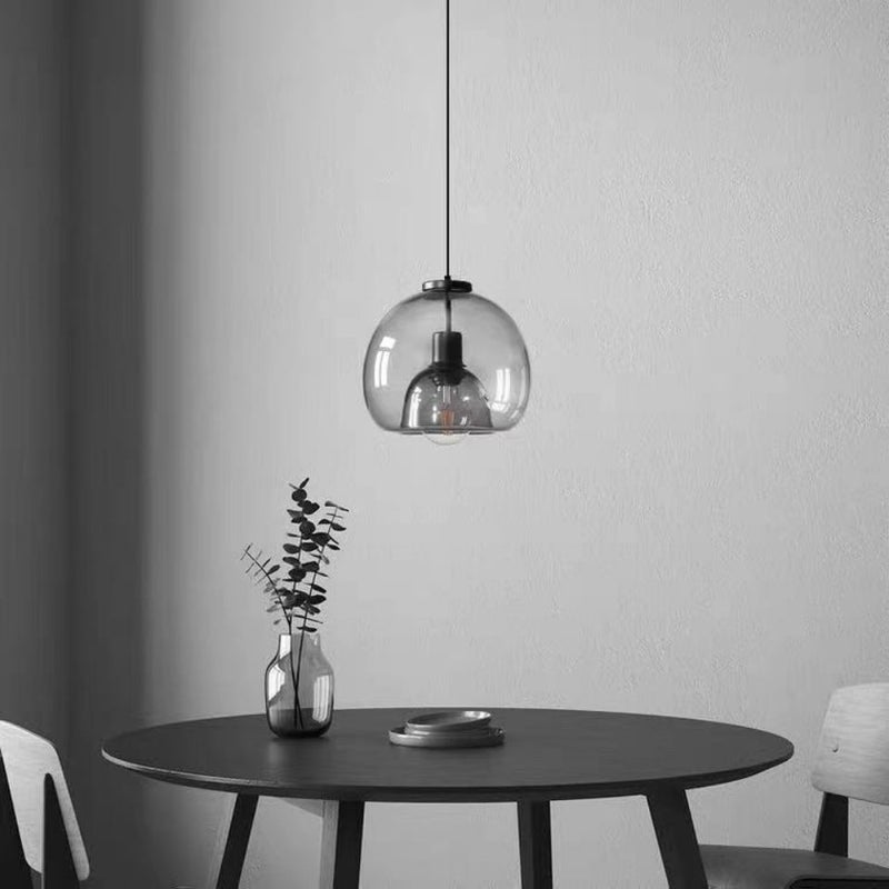 ثريا حديدية عصرية مع ظل زجاجي وإضاءة LED - Image 2