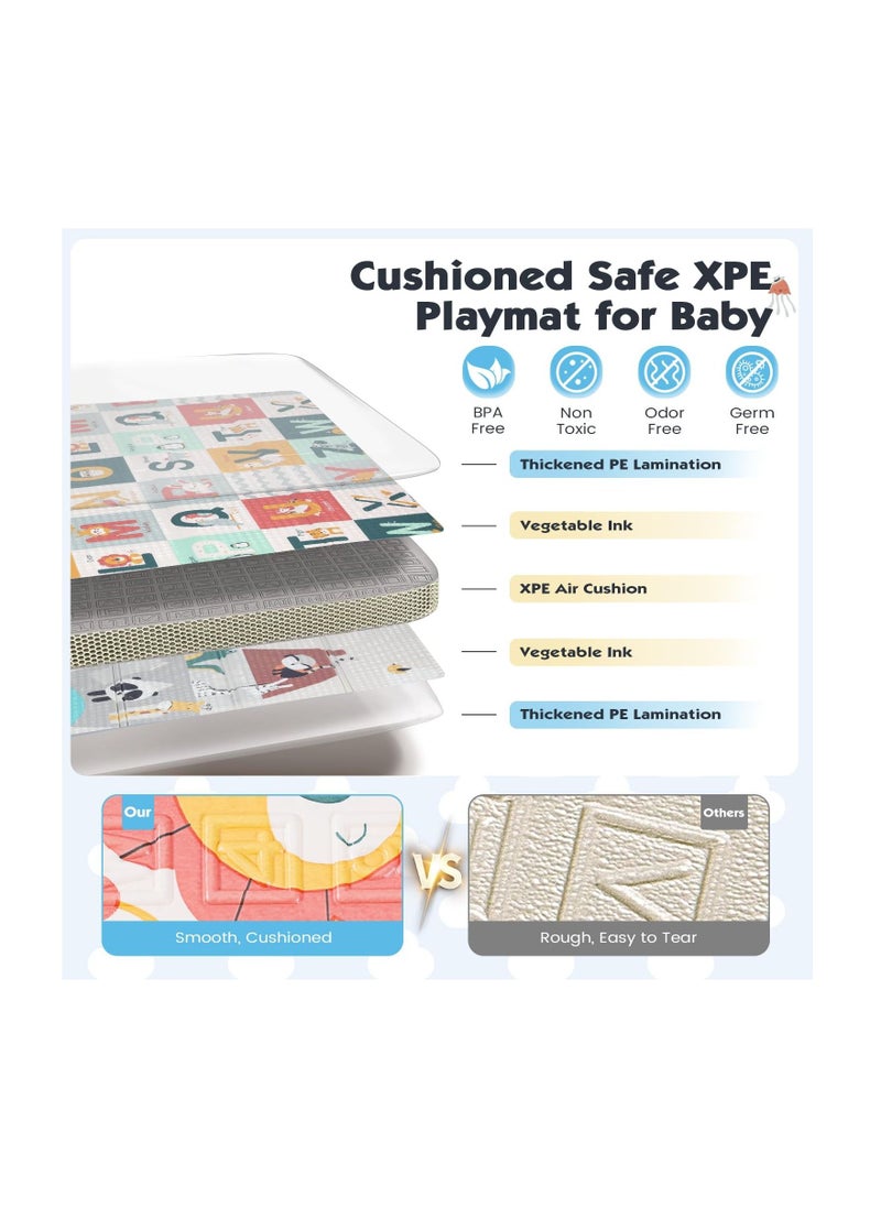 DMG TECH Baby Play Mat, 200 * 180 CM Foldable Baby Play Mat, Waterproof Foam Floor Baby Crawling Mat, Portable Baby Playmat for Infants, Toddler, Kids, Indoor Outdoor Use  - Image 5