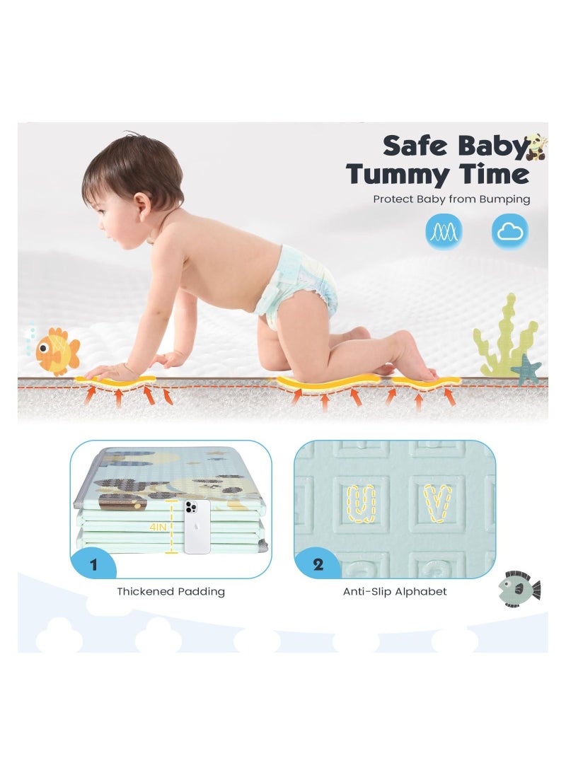DMG TECH Baby Play Mat, 200 * 180 CM Foldable Baby Play Mat, Waterproof Foam Floor Baby Crawling Mat, Portable Baby Playmat for Infants, Toddler, Kids, Indoor Outdoor Use  - Image 3