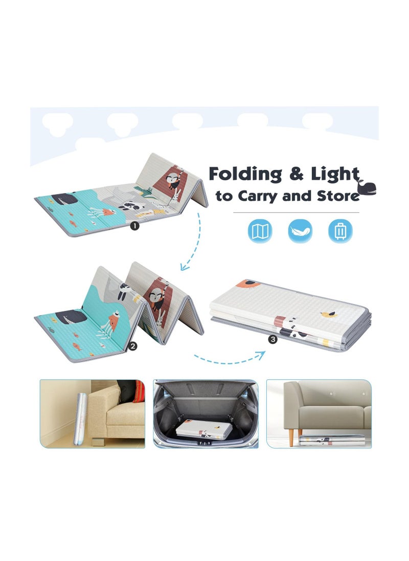 DMG TECH Baby Play Mat, 200 * 180 CM Foldable Baby Play Mat, Waterproof Foam Floor Baby Crawling Mat, Portable Baby Playmat for Infants, Toddler, Kids, Indoor Outdoor Use  - Image 4