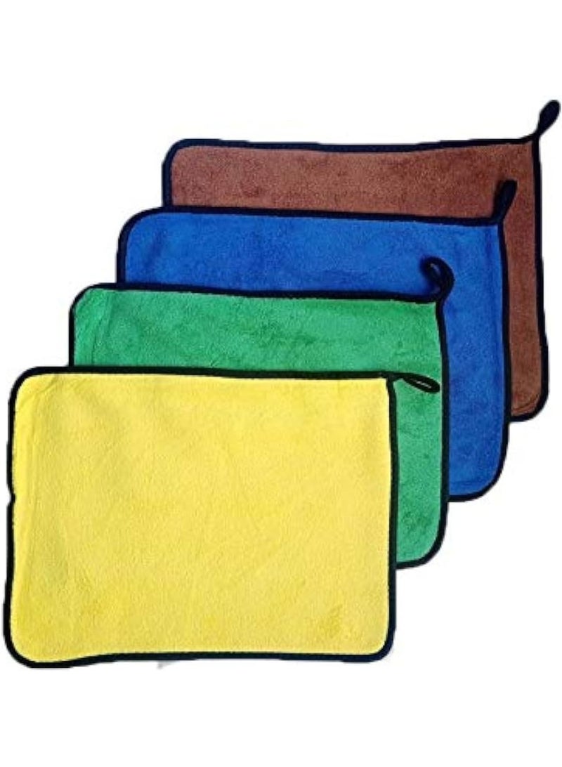 5 قطع - مجموعة فوط مايكروفايبر مقاس ، متعدد الألوان للاستخدامات المتنوعة - فوطة تنظيف مايكروفايبر للسيارة والمطبخ والزجاج - فوط مزدوجة الجوانب للتجفيف والتلميع، - Image 3