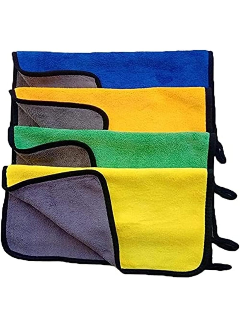 5 قطع - مجموعة فوط مايكروفايبر مقاس ، متعدد الألوان للاستخدامات المتنوعة - فوطة تنظيف مايكروفايبر للسيارة والمطبخ والزجاج - فوط مزدوجة الجوانب للتجفيف والتلميع، - Image 4