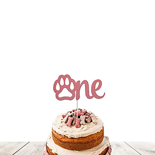 Festiko®Dog Theme Decoration, Rose Gold Glitter Dog 1st Birthday Decoration,Let’s Pawty, Puppy Party Supply for Pet Dog 4st Birthday Party Decorations Supplies Set (Banner&Cake Topper) - Image 3
