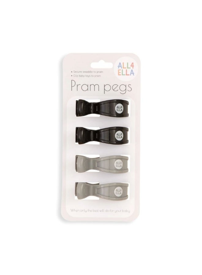 All4Ella Pram Pegs, Grey/Black - Image 2
