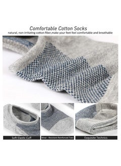 SYOSI Mens Ankle Athletic Socks Low Cut Breathable Running Socks Comfort Sports Trainer Socks Cotton Casual Non-Slip No Show Socks for Men and Women Invisible Crew Boat Socks EUR43-48 6Pairs  - Image 4