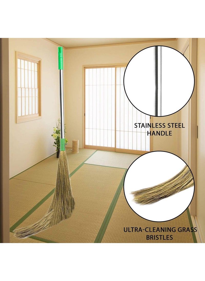 ORILEY ORILEY ORBR06 Floor Broom with Natural Soft No Dust Grass Long Stick Jhadu for Home Pantry Office Cleaning 6 Pcs Random Colour  - Image 3