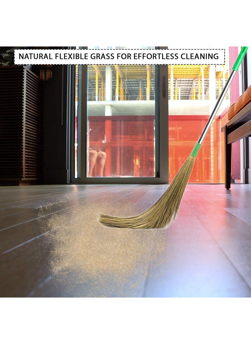 ORILEY ORILEY ORBR06 Floor Broom with Natural Soft No Dust Grass Long Stick Jhadu for Home Pantry Office Cleaning 6 Pcs Random Colour  - Image 4