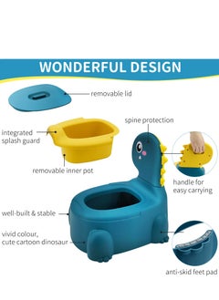 Generic Potty Toilet Potties Training Chair Baby Kids Boys Girls Toddler Dinosaur Urinal Pot Comfortable Children 1-6 Year Old Childrens Infant Toilets Toddlers Animal Pottie with Lid Back Pottys Trainer  - Image 2