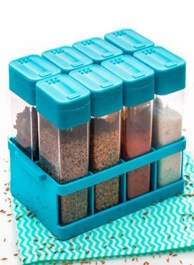 Finner Modern Masala Box Spice Organizer Set with 8 Airtight Plastic Containers | Compact Masala Dabba for Fresh, Organized Spices in Everyday Indian Kitchen (Blue) - Image 3