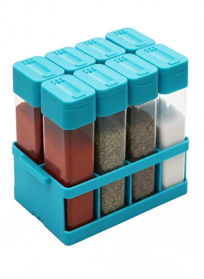 Finner Modern Masala Box Spice Organizer Set with 8 Airtight Plastic Containers | Compact Masala Dabba for Fresh, Organized Spices in Everyday Indian Kitchen (Blue) - Image 5