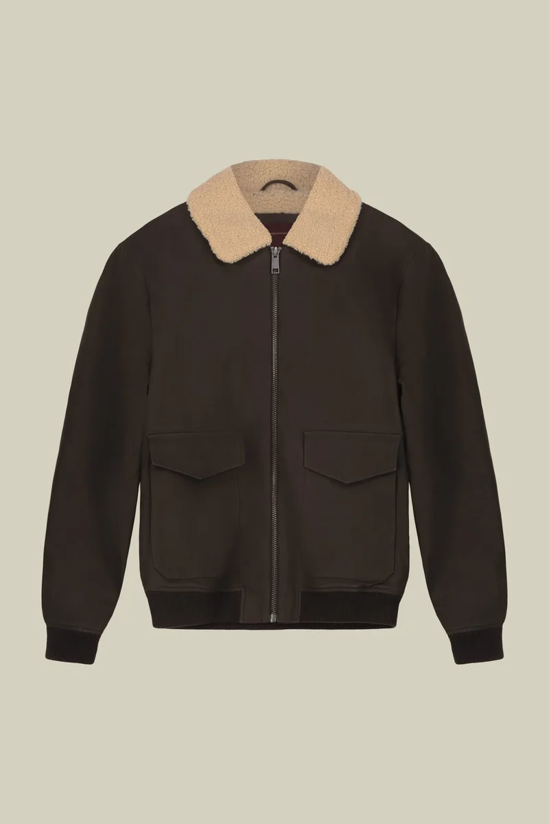 Doppelganger Men's padded faux leather jacket - Brown