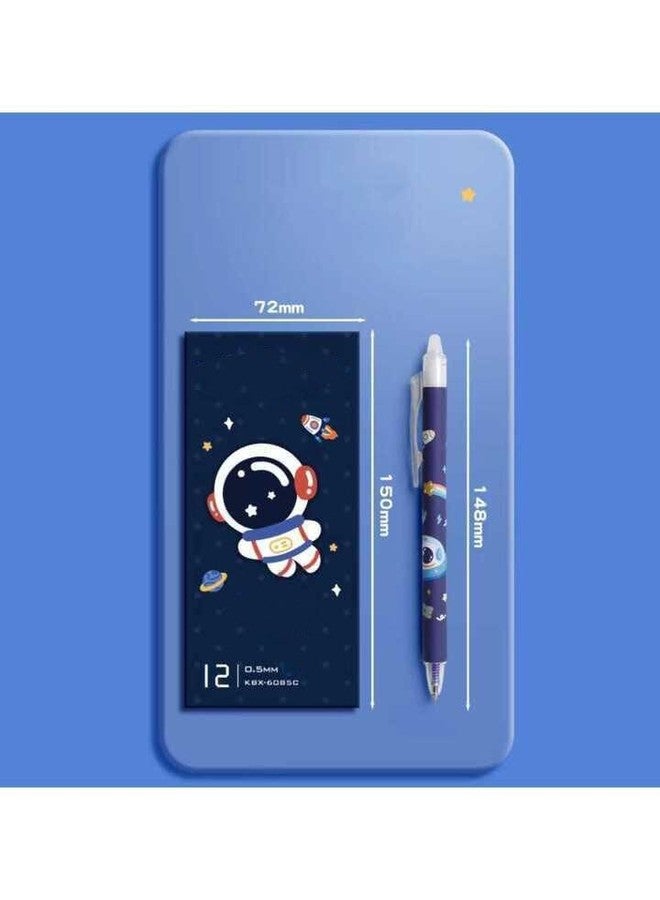 AASHRIT 12Pcs Retractable Erasable Gel Pens, 0.5 mm Fine Point Smooth Writing Eraser Pen, Quick Drying Blue Ink for Office School Note Taking Birthday - Image 5