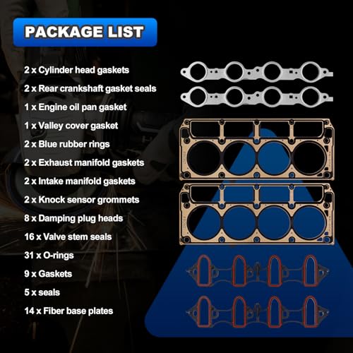 AUTOBABA MLS Full Cylinder Head Engine Gasket Set Compatible with 2002-2011 Chevy Silverado Tahoe Avalanche Express Suburban, GMC Sierra Savana Yukon, Buick Escalade 4.8L 5.3L V8 Replace# CS9284 HS26191PT - Image 3