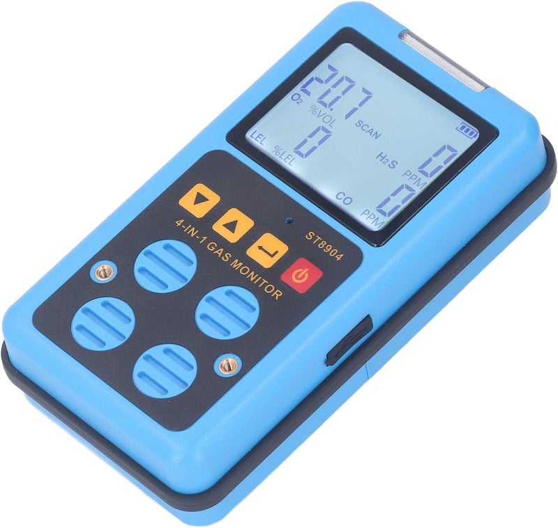 Haofy 4 Gas Monitor, High Sensitivity Portable Gas Detector with Sound Light Vibration Alarm, USB Rechargeable, for Marine Chemical Agricultural Laboratory Use - Image 3