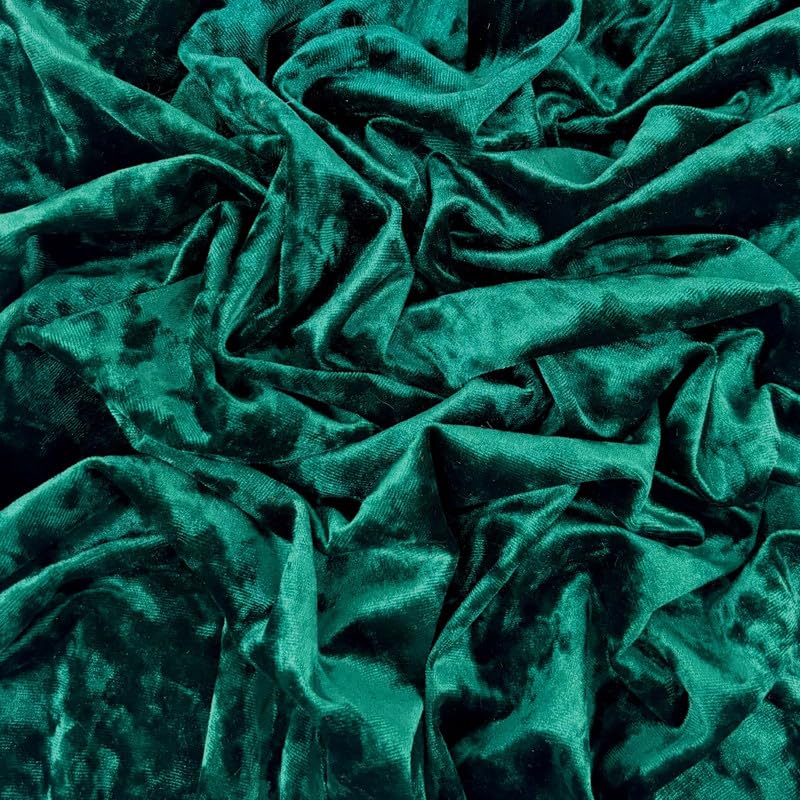 Ice Fabrics Stretch Crushed Velvet Fabric by The Yard - 60/62" Wide Soft Velvety Fabric for Sewing Apparel, Upholstery, Curtains & Decor - 250 GSM - 20% Vertical Stretch - Hunter Green - 1 Yard - Image 2