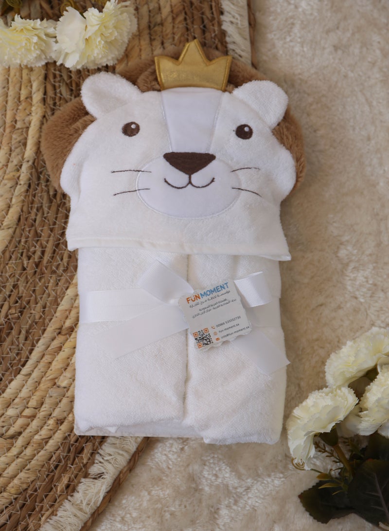 لحظة مرح منشفة استحمام بغطاء رأس للاطفال 75×75سم - Image 1