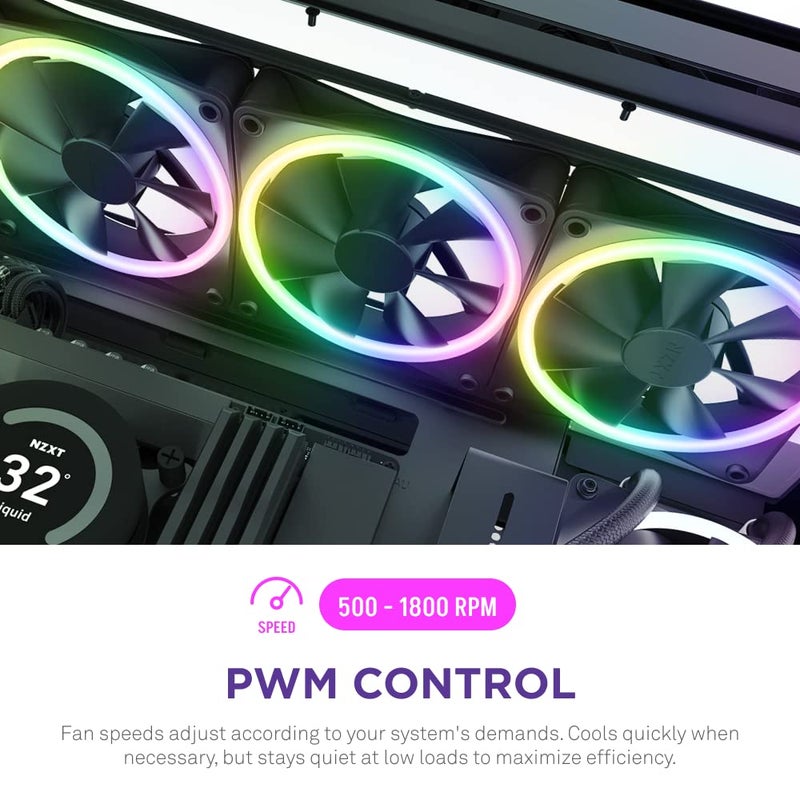 NZXT F120RGB Duo - 120mm Dual-Sided RGB Fan - Single Pack (Black) - Image 3