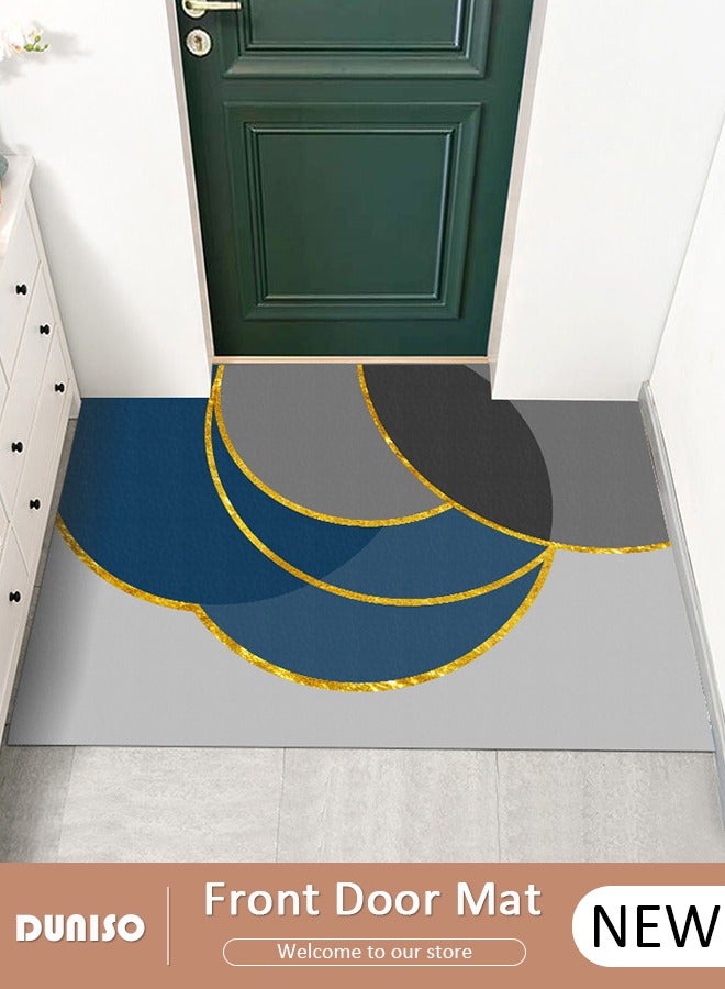 DUNISO Diatom Mud Front Door Mat, 60 * 90 cm Non-slip Natural Rubber Door Mat, Mud Scraper Welcome Mat, Easy Care Resist Dirt Front Door Mat for Home Entrance, Garage and Garden Entrance Mat - Image 1