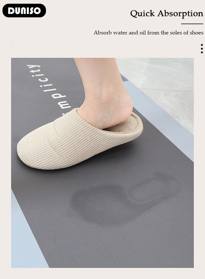DUNISO Diatom Mud Front Door Mat, 60 * 90 cm Non-slip Natural Rubber Door Mat, Mud Scraper Welcome Mat, Easy Care Resist Dirt Front Door Mat for Home Entrance, Garage and Garden Entrance Mat - Image 2