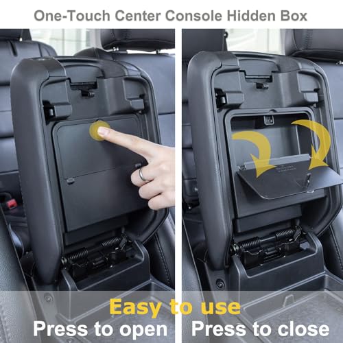 JKCOVER Center Console Hidden Organizer Box Compatible with Jeep Wrangler JL/JLU 4XE and Jeep Gladiator JT 2018-2023 2024 2025 Accessories Armrest Secret Compartment One-Touch Hidden Storage（Patent Design） - Image 3