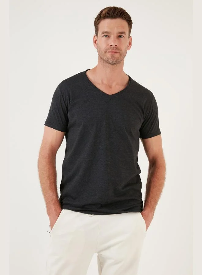 Buratti  Buratti Cotton Slim Fit V Neck Basic T Shirt Men's T SHIRT 5412001 for Men | Best Price UAE