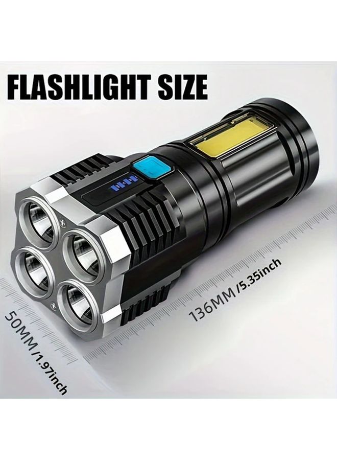 USB Rechargeable 4 LED Flashlight High Brightness Side Lights For Hiking Fishing - Image 2