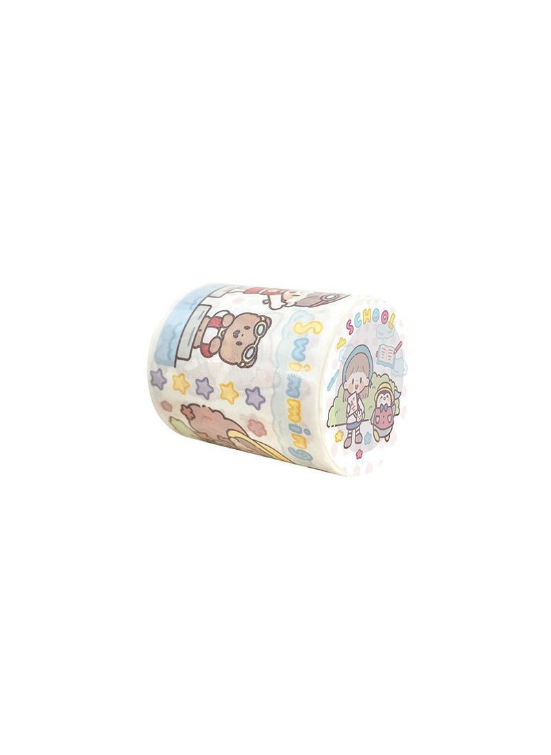 Generic ZhuDaKing Original Cartoon Sticker Tape Winter Small Events Full Set Family Use Adhesive Tape Hand Account Drawing Material Little azuo go to school-full volume 