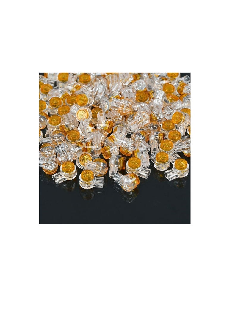 موصل سلكي UY ، موصلات أسلاك الهاتف ذات الأزرار الشفافة البرتقالية المليئة بالهلام المقاومة للماء وموصل لصق بعقب UY ومحطات كبل الشبكة ... - Image 1