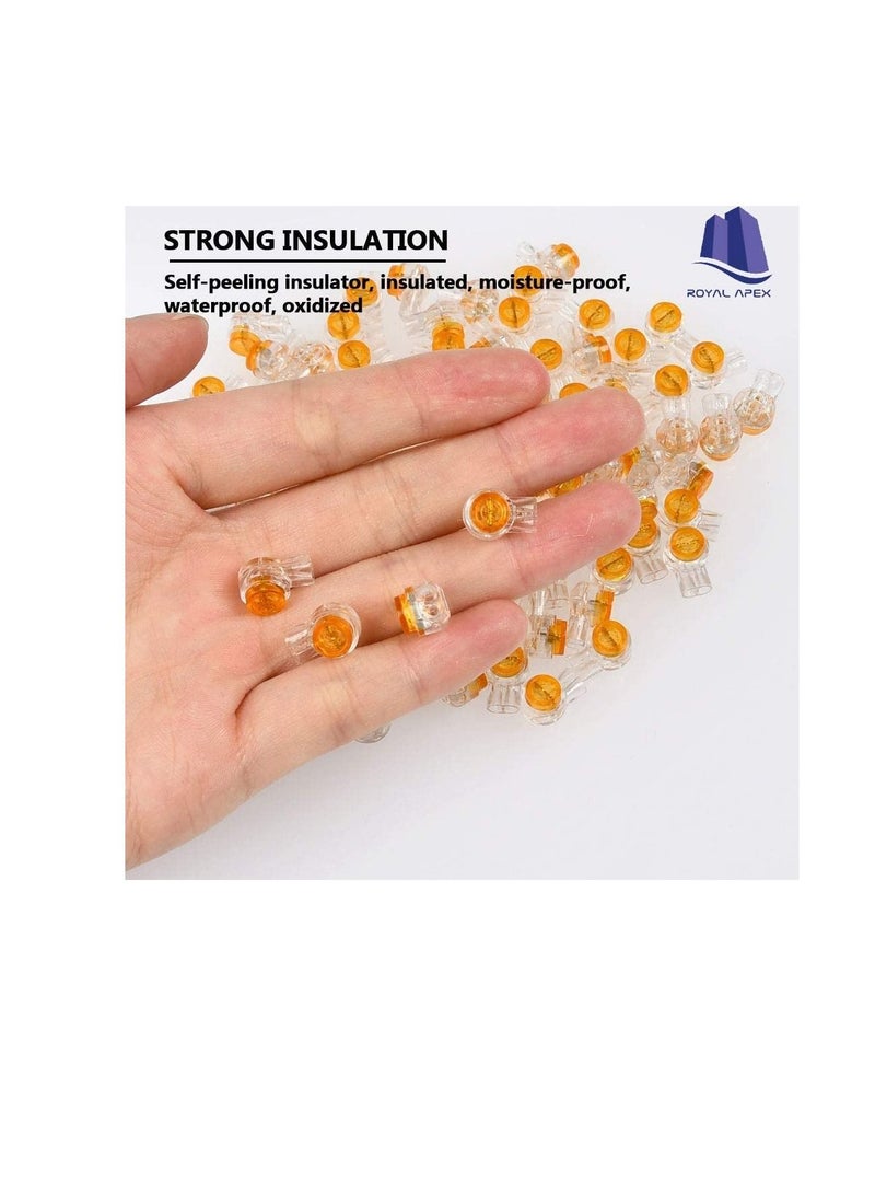 موصل سلكي UY ، موصلات أسلاك الهاتف ذات الأزرار الشفافة البرتقالية المليئة بالهلام المقاومة للماء وموصل لصق بعقب UY ومحطات كبل الشبكة ... - Image 3