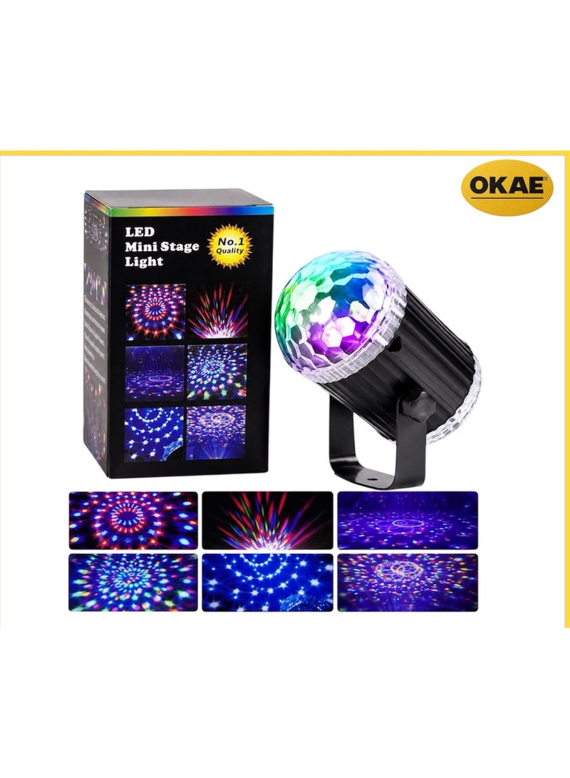 مصباح مسرح صغير بتقنية LED من OKAE – مصباح ديسكو وحفلات ملون ومتحرك، يتميز بتغطية واسعة وزاوية قابلة للتعديل. - Image 2