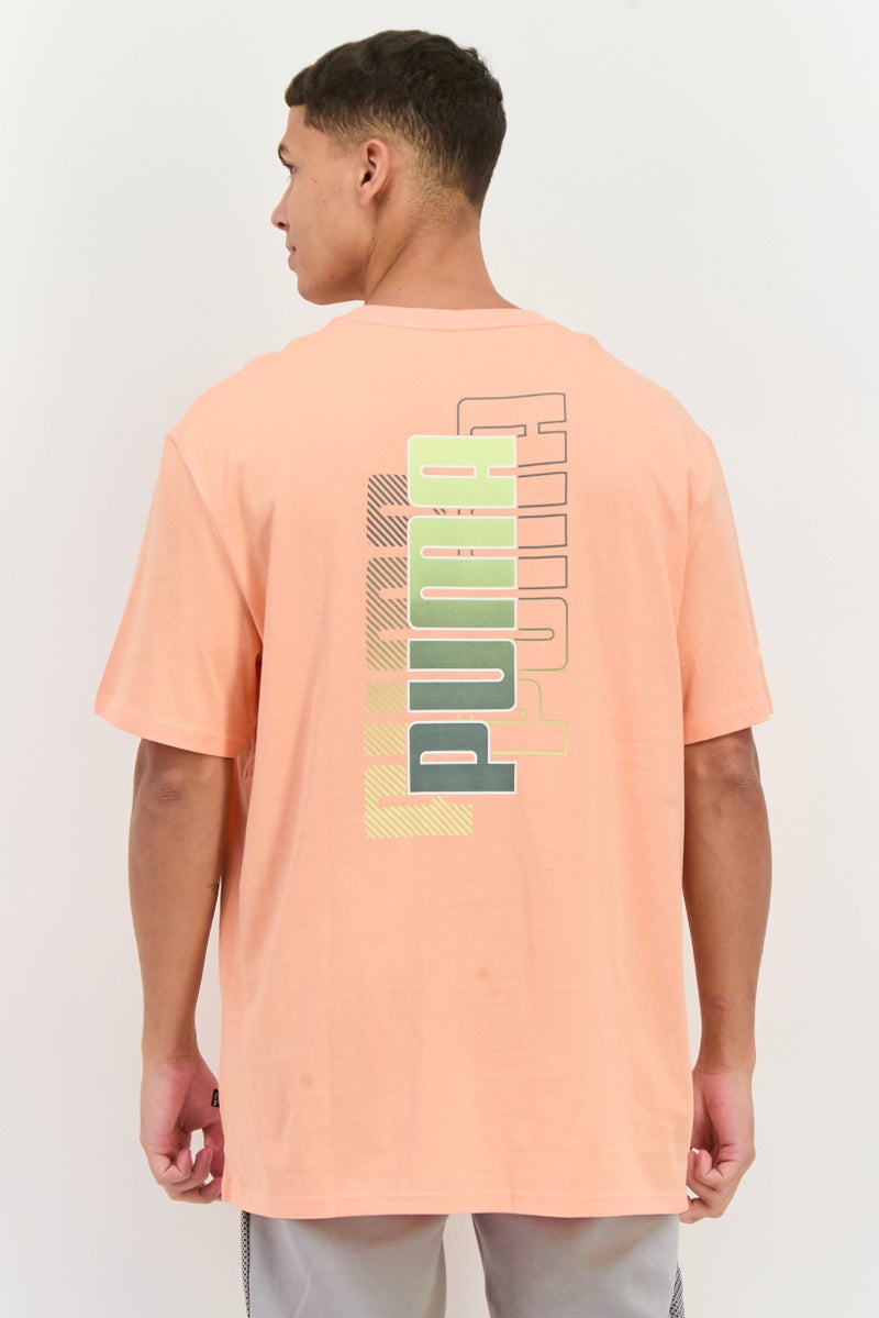 PUMA Men Relaxed Fit Short Sleeves Outdoor T-Shirt, Peach  - Image 3
