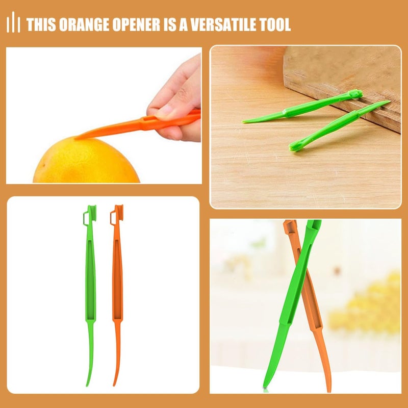 6pcs Orange Green Kitchen Citrus Peelers Set Multi Function Fruit Vegetable Tools - Image 4