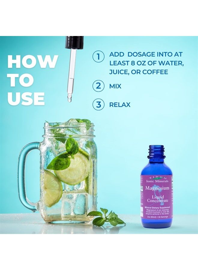 Eidon Ionic Minerals Eidon Liquid Magnesium Concentrate - Natural Calming Mineral, Promotes a Good Night's Rest, Ionic, Bioavailable, All-Natural, No Additives or Preservatives - 2 Ounce Bottle - Image 2