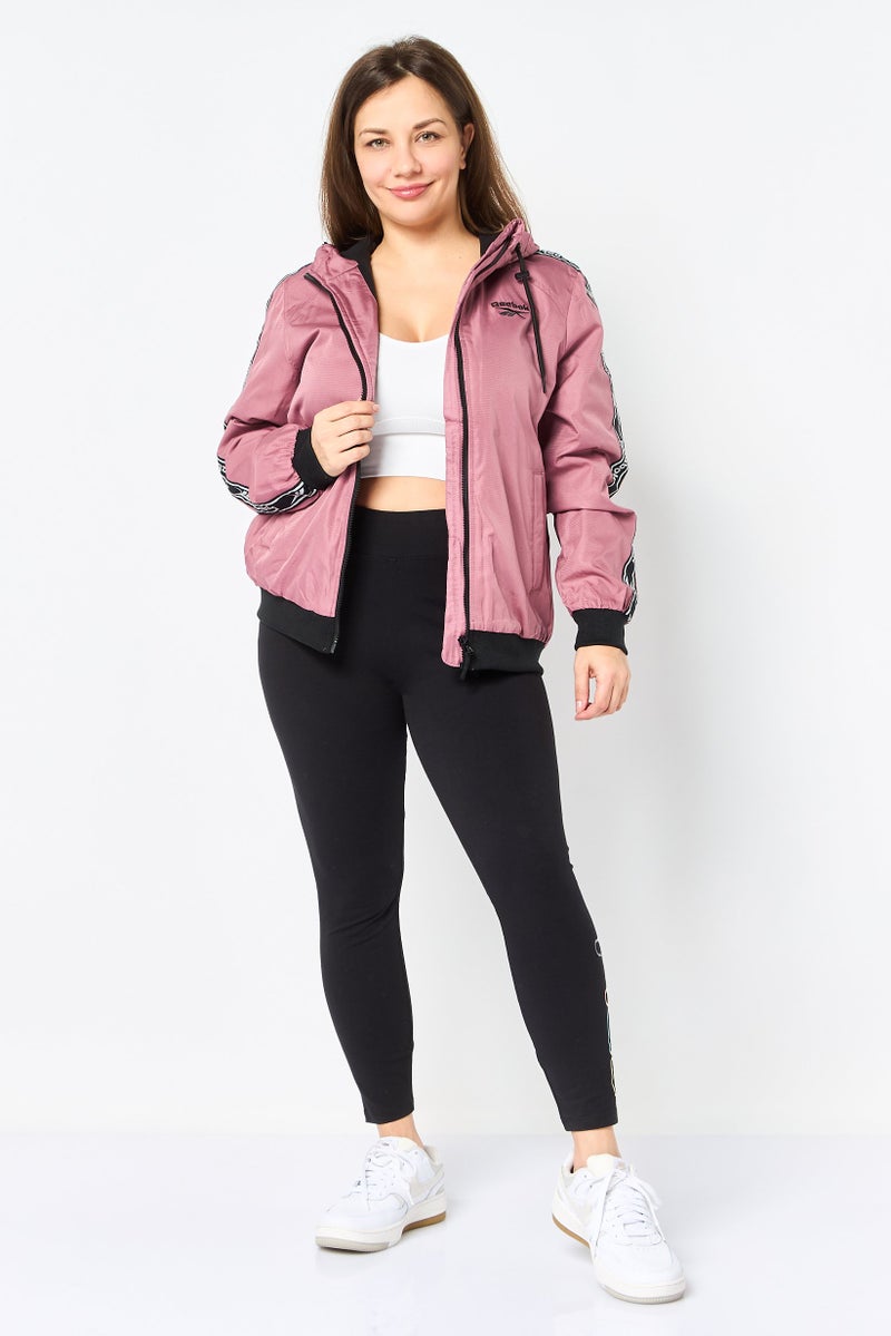Reebok جاكيت خارجي طويل الأكمام للنساء، لون موف - Image 2