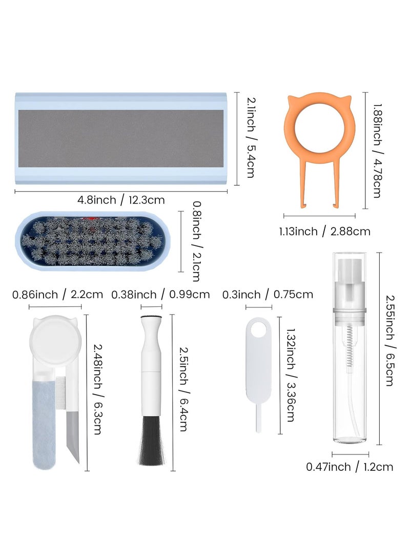 Cleaning Kit for Airpods 10 in 1 Keyboard Cleaner with Brush Headphone Cleaning Pen, Multifunctional Cleaning Set for Camera, Laptop, PC Monitor, Phone, Blue - Image 2