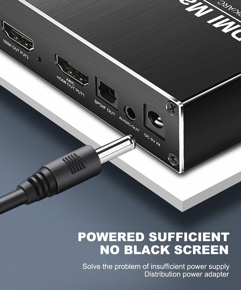 Tobo 4K Audio Extractor, HDMI to HDMI with Optical & AUX Audio Splitter, Supports 4K@60Hz - TD-493H-01 - Image 5